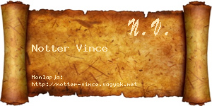 Notter Vince névjegykártya