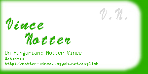 vince notter business card